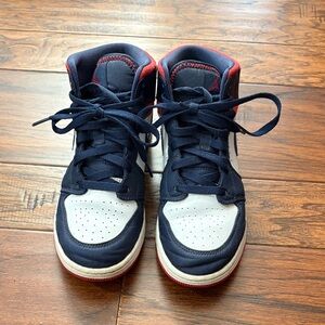 Jordan Kids Navy and Red Sneakers